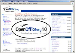 図2  「OpenOffice.org」のトップページ