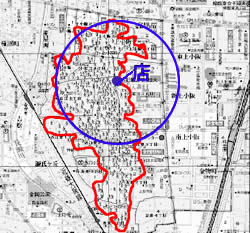 図1　来店客を地図上にプロット