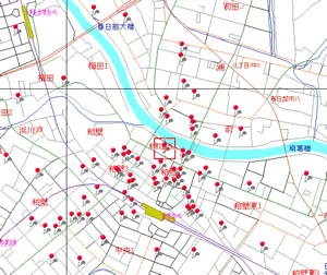 住所録から開かれた場所にピンマークを入れる