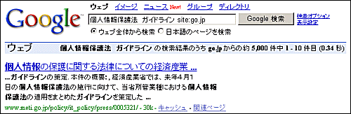 図表2 Googleでの検索先アドレス絞込み例