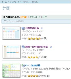 図表3　「計画」カテゴリのテンプレートを一覧表示