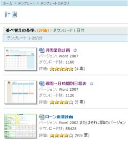 図表3　「計画」カテゴリのテンプレートを一覧表示